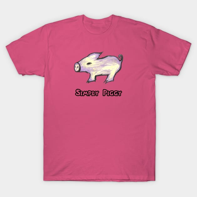 Cute Cool Funny Simply Piggy Drawing Gift T-Shirt by Olloway